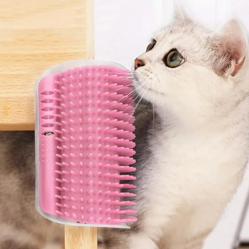 Cat Self-Grooming Brush - Wall Mount Corner Brush