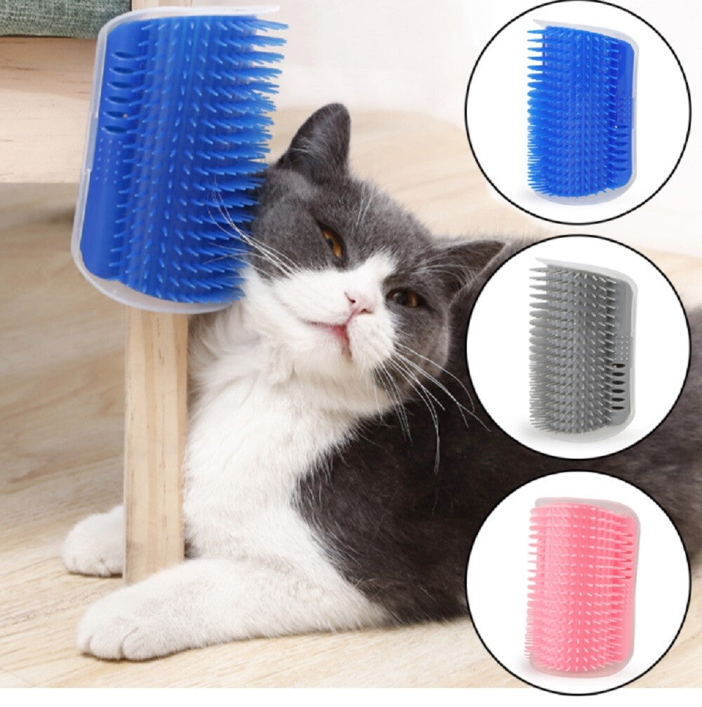 Cat Self-Grooming Brush - Wall Mount Corner Brush