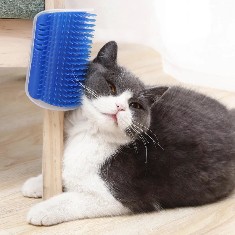 Cat Self-Grooming Brush - Wall Mount Corner Brush